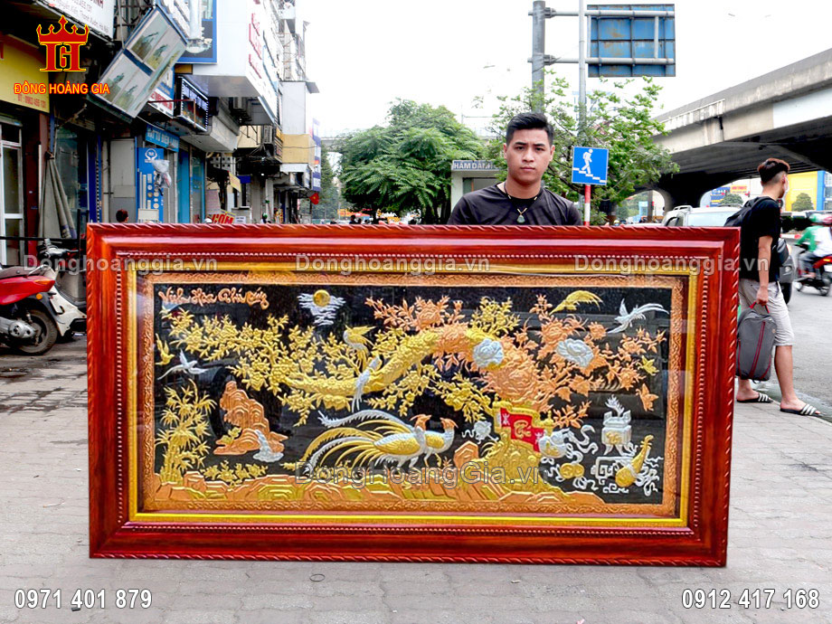 Nguyên liệu chế tác tranh vinh hoa phú quý là đồng tấm cao cấp